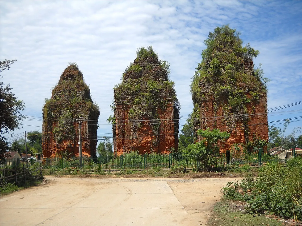 The brick towers of Khuong My standing in a row.
